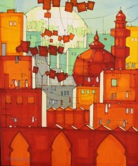 Salman Farooqi, 30 x 36 Inch, Acrylic on Canvas, Cityscape Painting, AC-SF-270